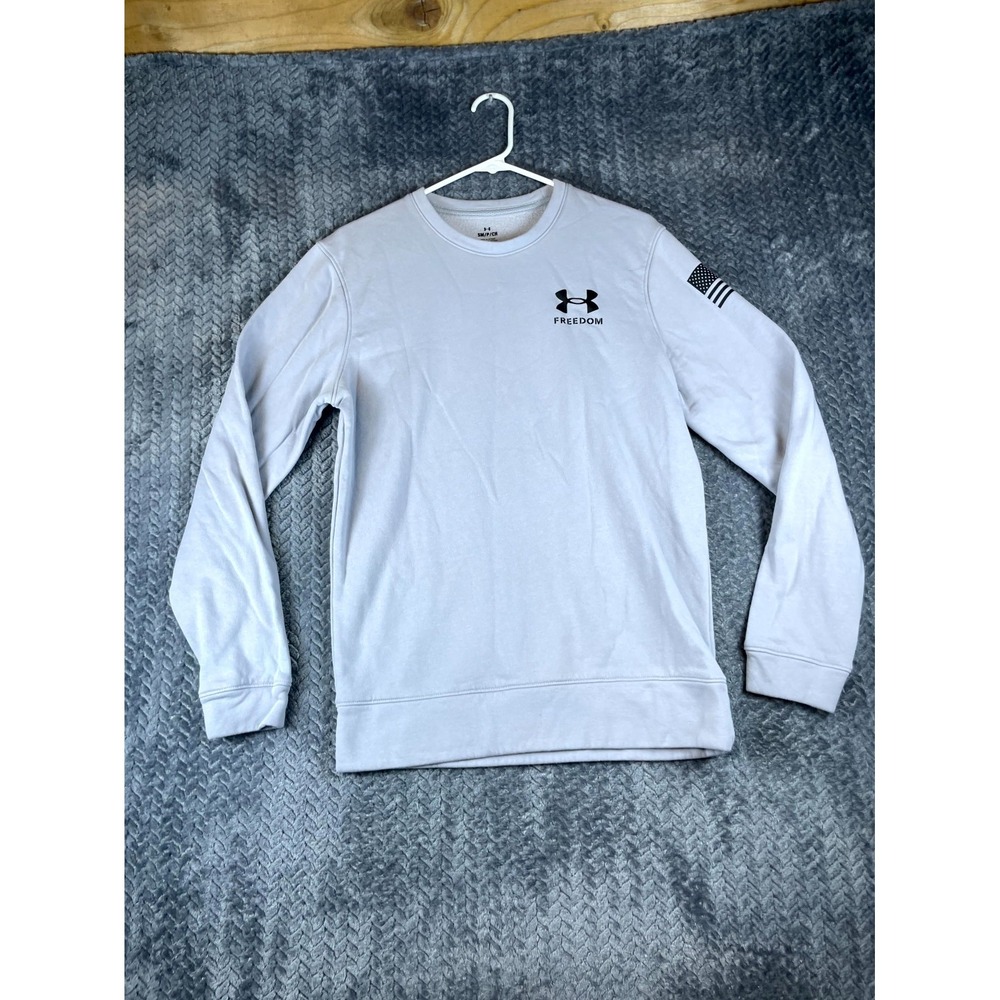 Under Armour Rival Terry Sweatshirt Mens Small Light Blue Fleece Freedom Logo